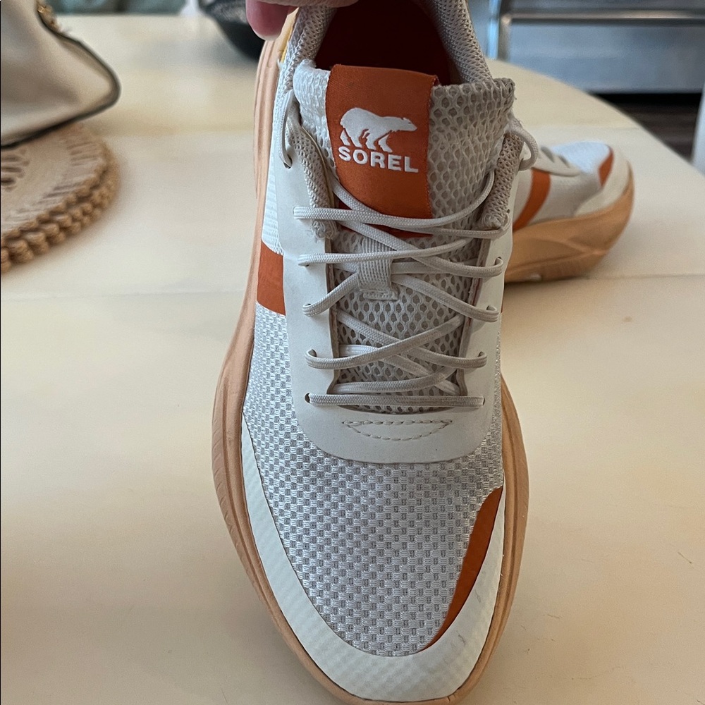 Sorel White and Orange Women's Athletic Shoes - Picture 8 of 15